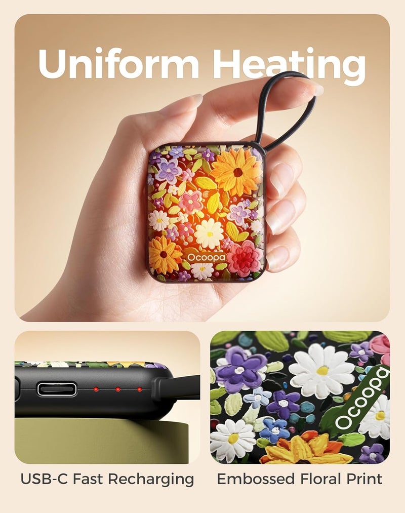 OCOOPA Hand Warmers Rechargeable UT5 Nano – Slim Electric Pocket Heater, Smart Temp Control, 14Hrs Battery, UL Safety, Artists in Bloom Design, Practical Gifts for Women, Christmas, Outdoor, Office - Image 5